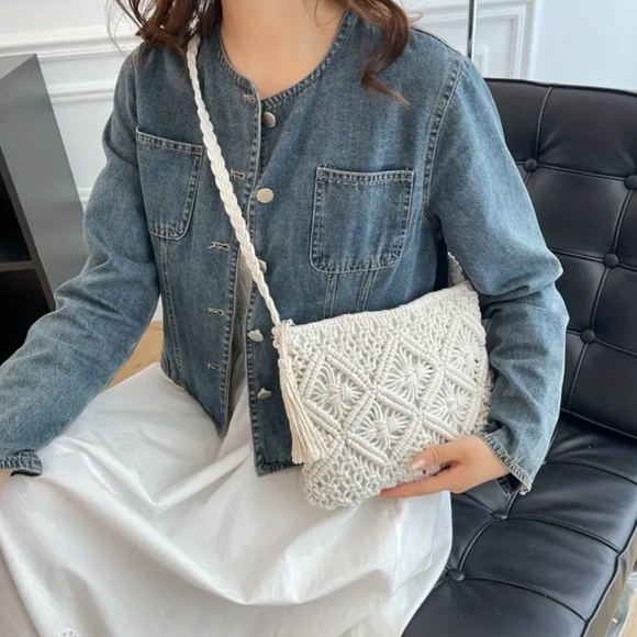 Macrame Crossbody Purse - Picture 3 of 9